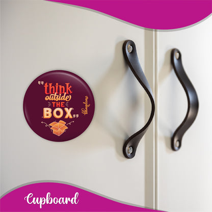 Think outside the box Round Fridge Magnet