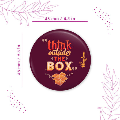Think outside the box Round Fridge Magnet