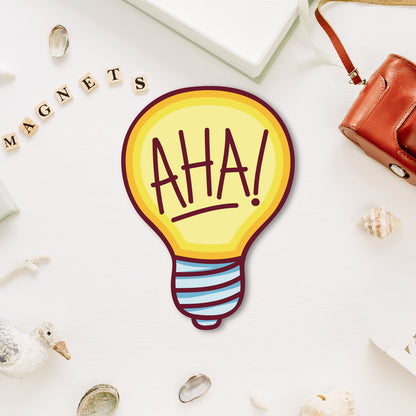 Aha Bulb fridge magnet quirky decor