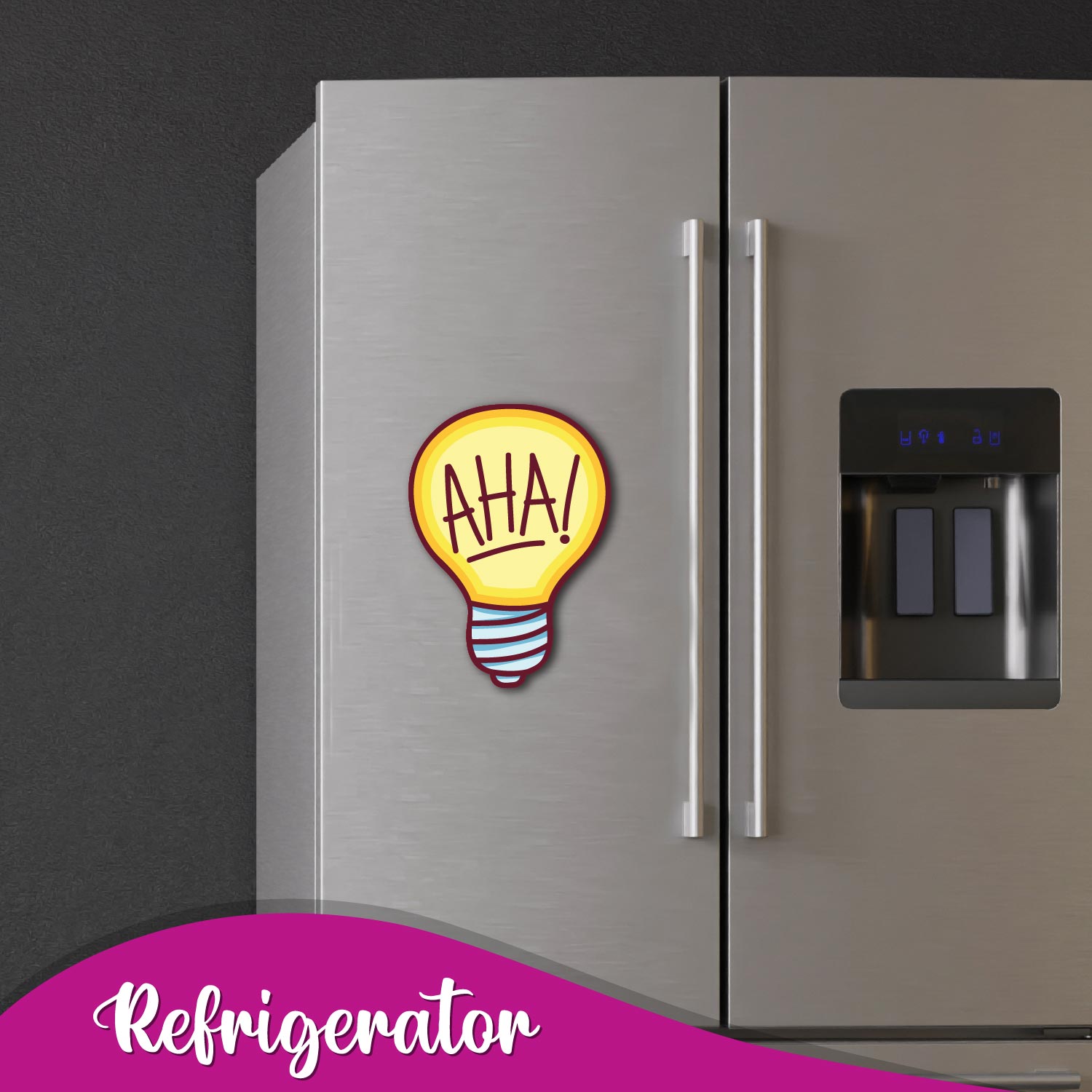 quirky Aha Bulb collectible fridge magnet