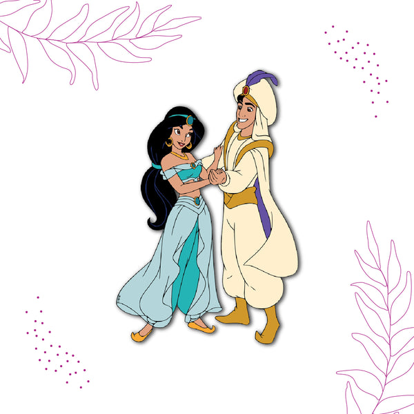 Aladdin & Jasmine Wooden Fridge Magnet
