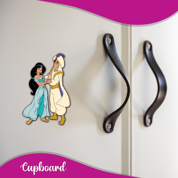 Aladdin & Jasmine Wooden Fridge Magnet