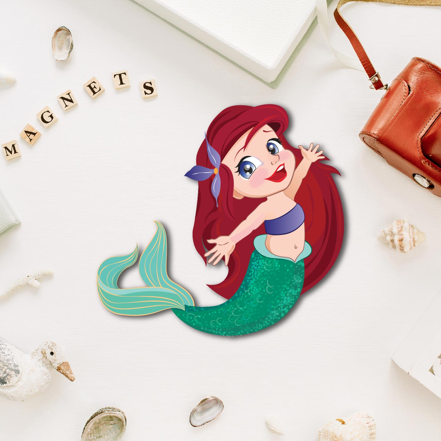 Ariel Wooden Fridge Magnet