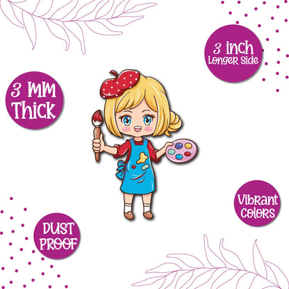 Fun artist character for your fridge