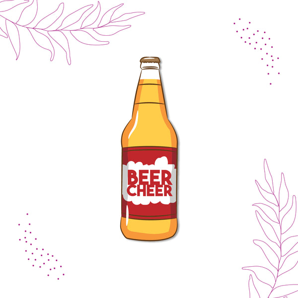 Beer Bottle Wooden Fridge Magnet