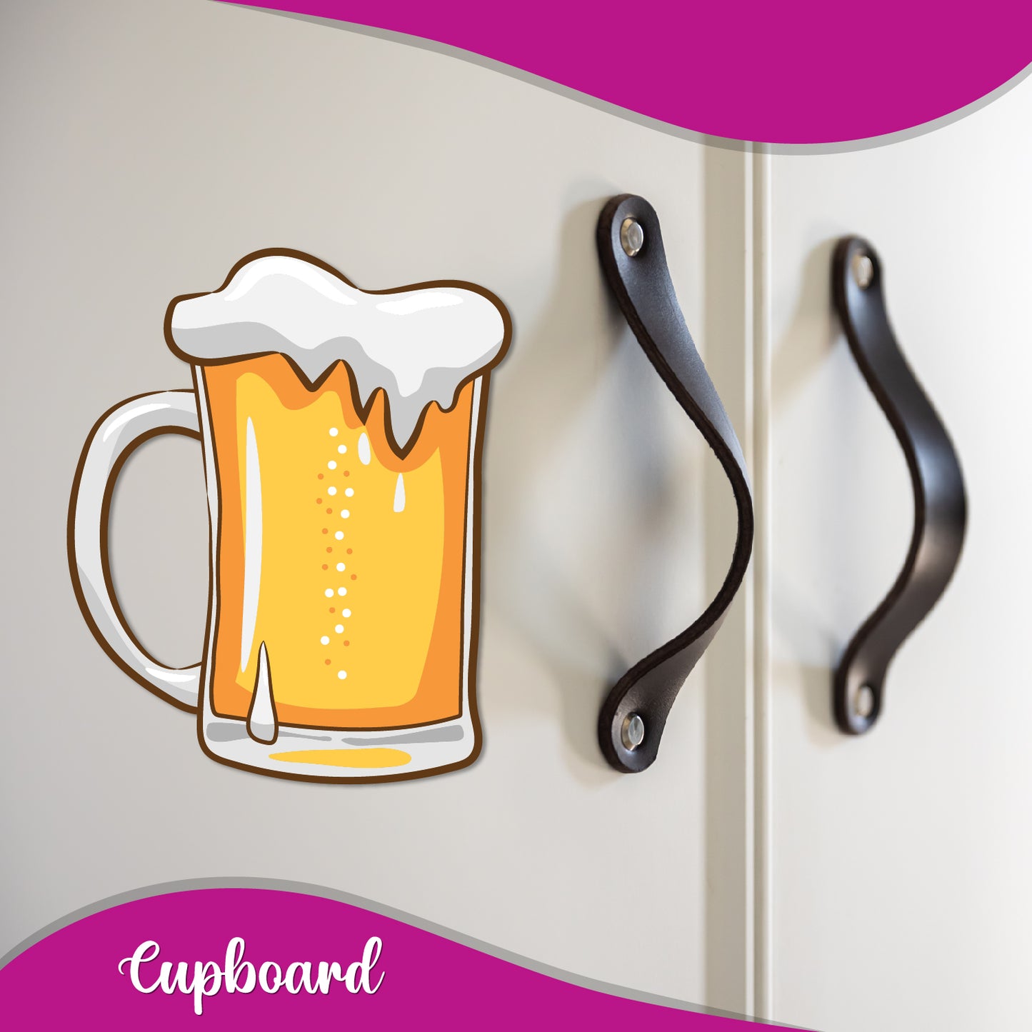 3D beer glass magnet for refrigerator decoration.