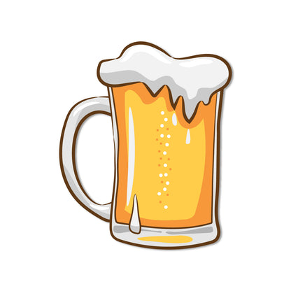 A pint of beer-themed magnet for a kitchen or home bar.