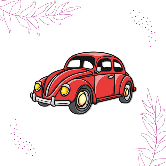 Classic Beetle car decorative magnet.
