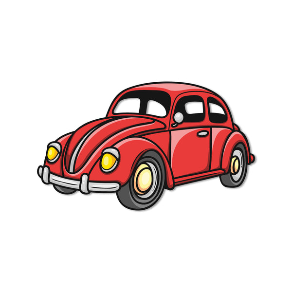 Beetle Vintage Car Wooden Fridge Magnet