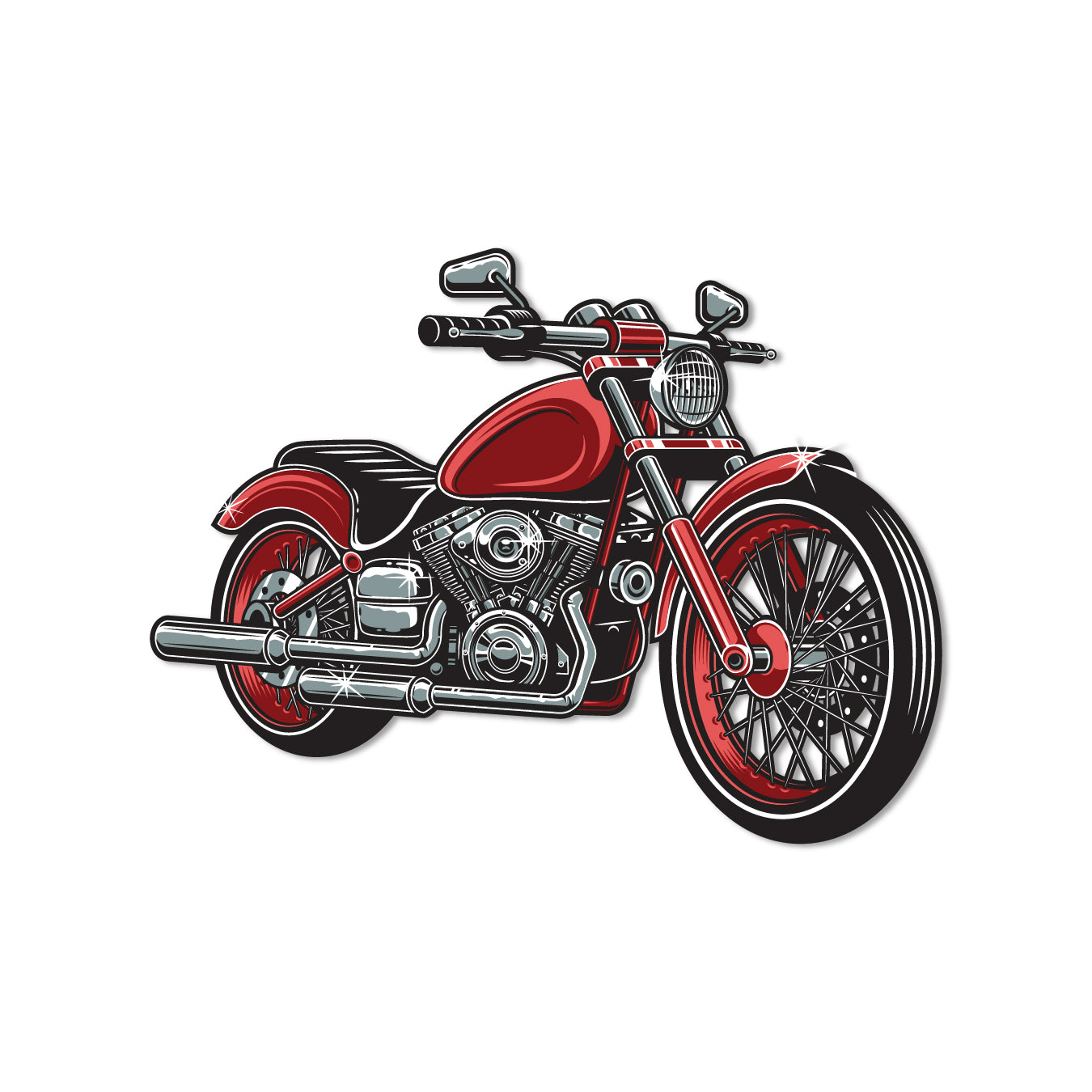 Side view of the bike fridge magnet.