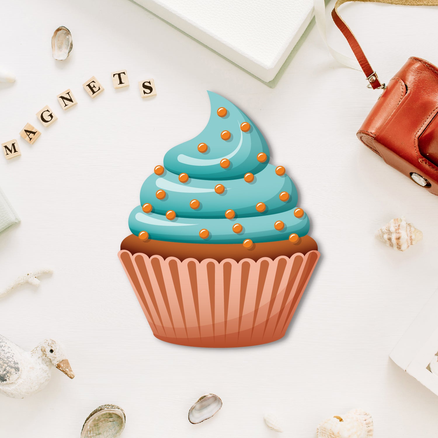 Blue velvet cupcake fridge magnet