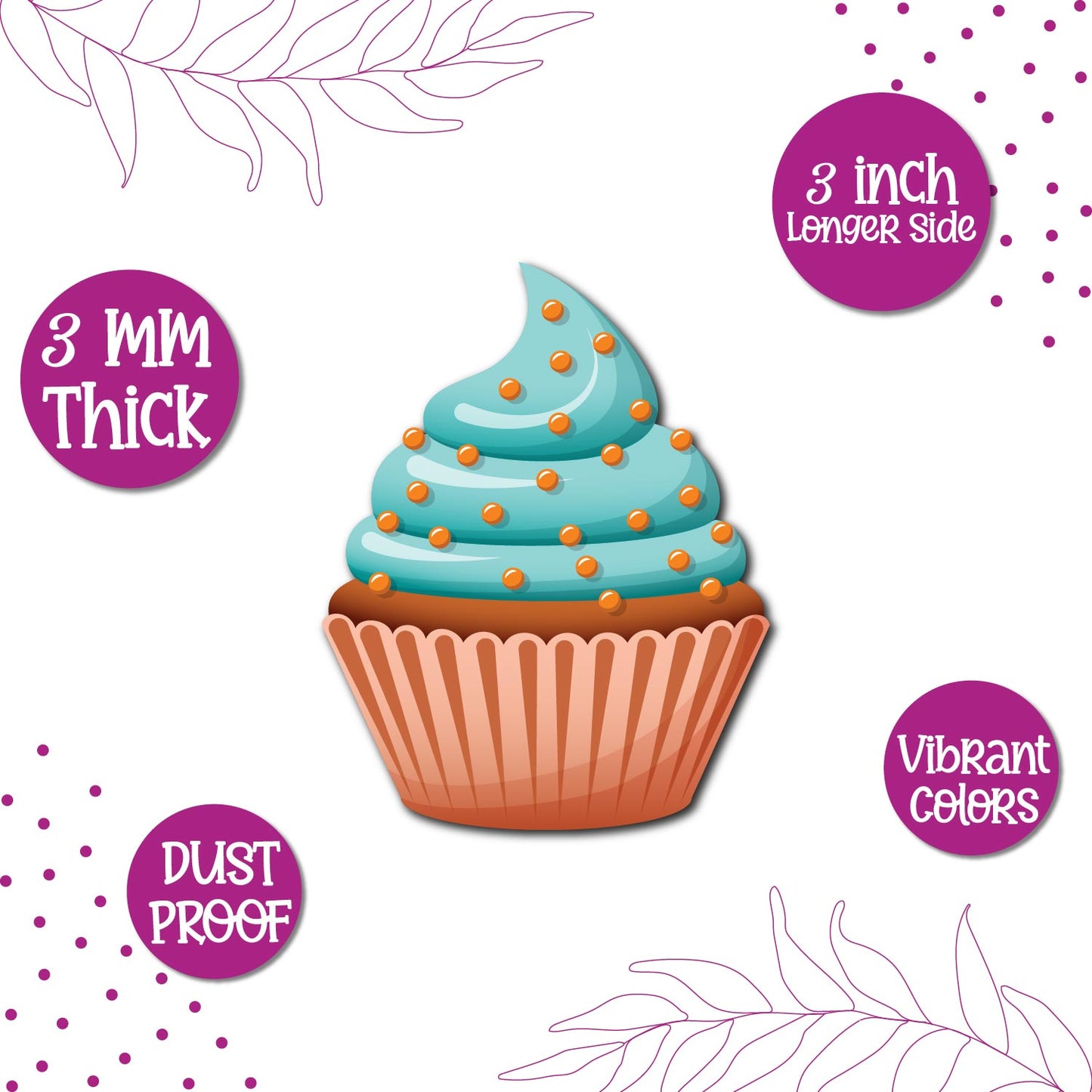 Cupcake design quirky fridge magnet