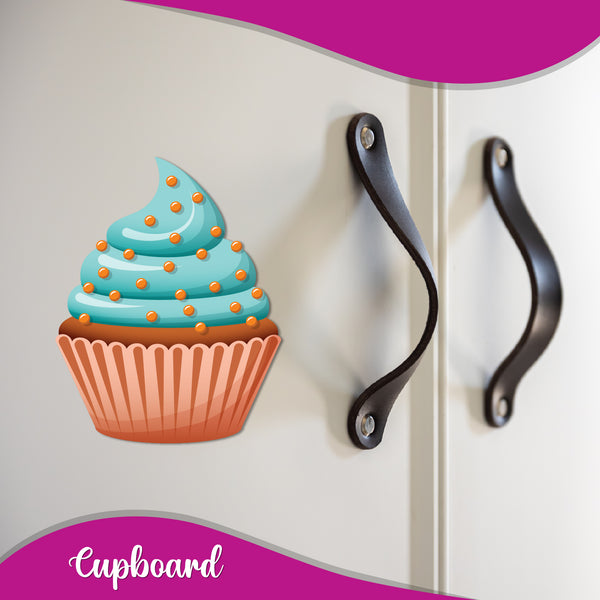 Blue Velvet Cupcake Wooden Fridge Magnet