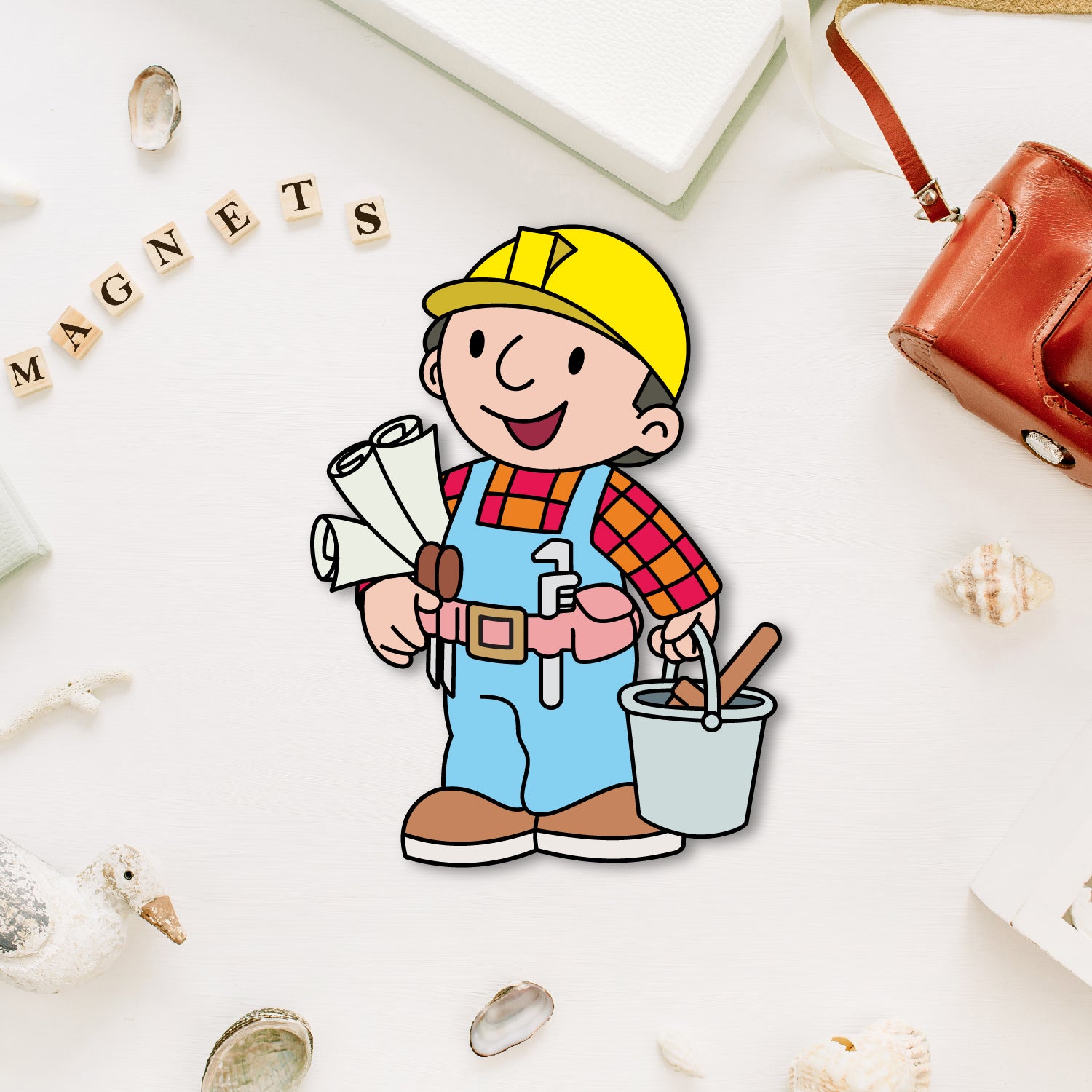Bob the builder Wooden Fridge Magnet