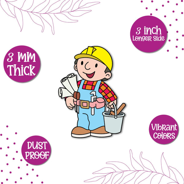Bob the builder Wooden Fridge Magnet