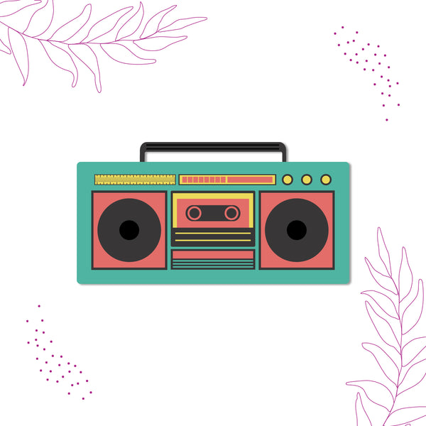 Boombox Wooden Fridge Magnet