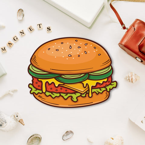 Burger Wooden Fridge Magnet