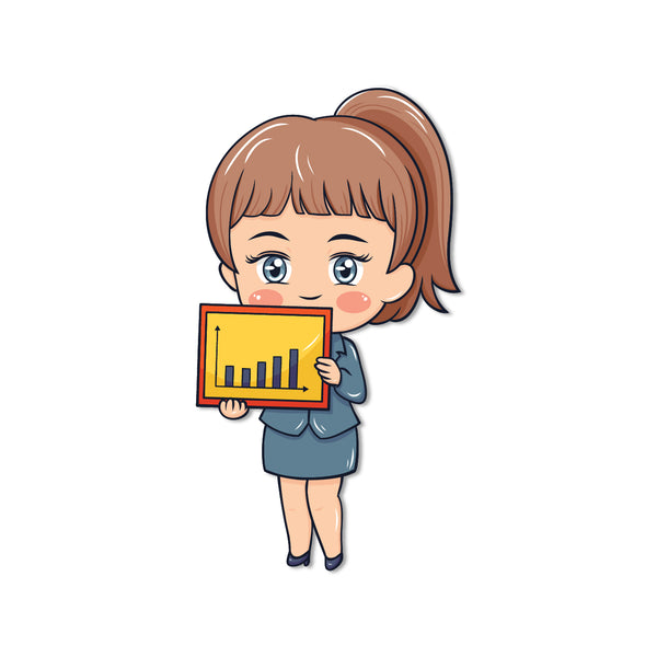 Business Woman Wooden Fridge Magnet