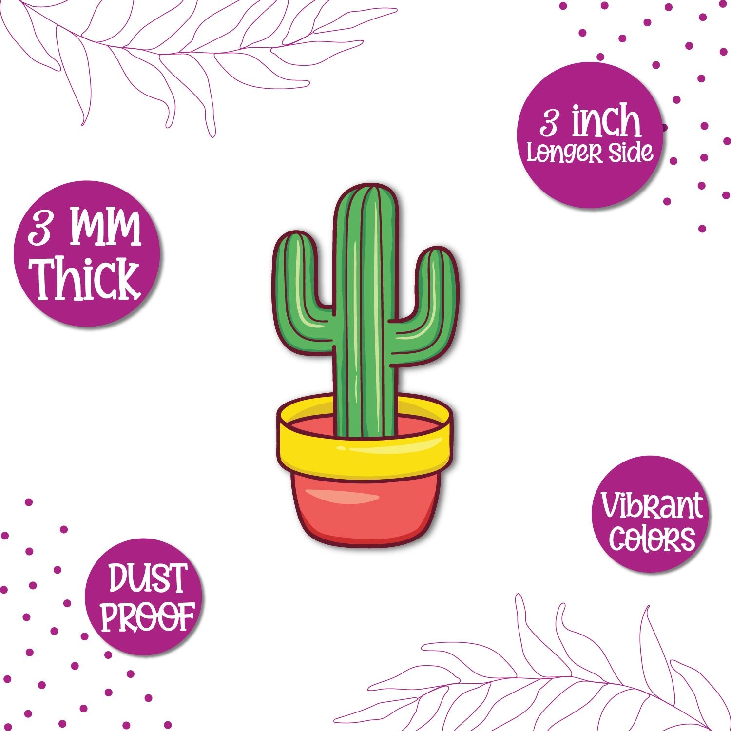 Cactus fridge magnet kitchen decor
