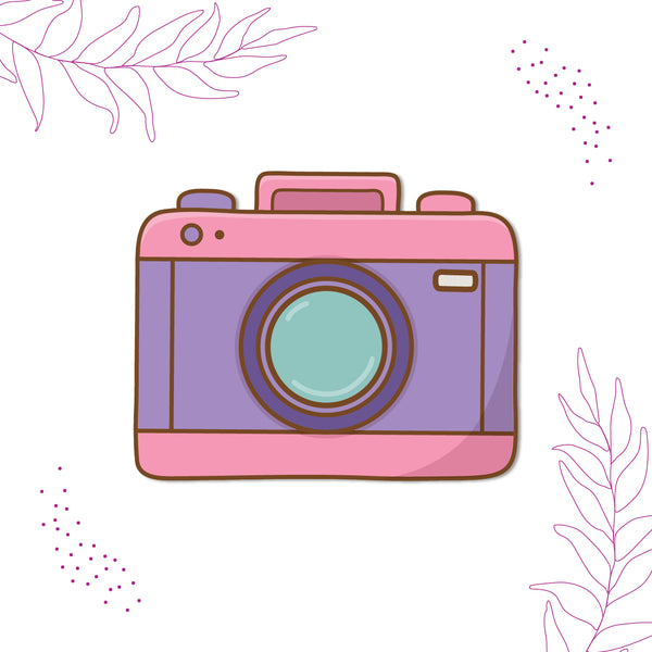 Camera (Pink) Wooden Fridge Magnet