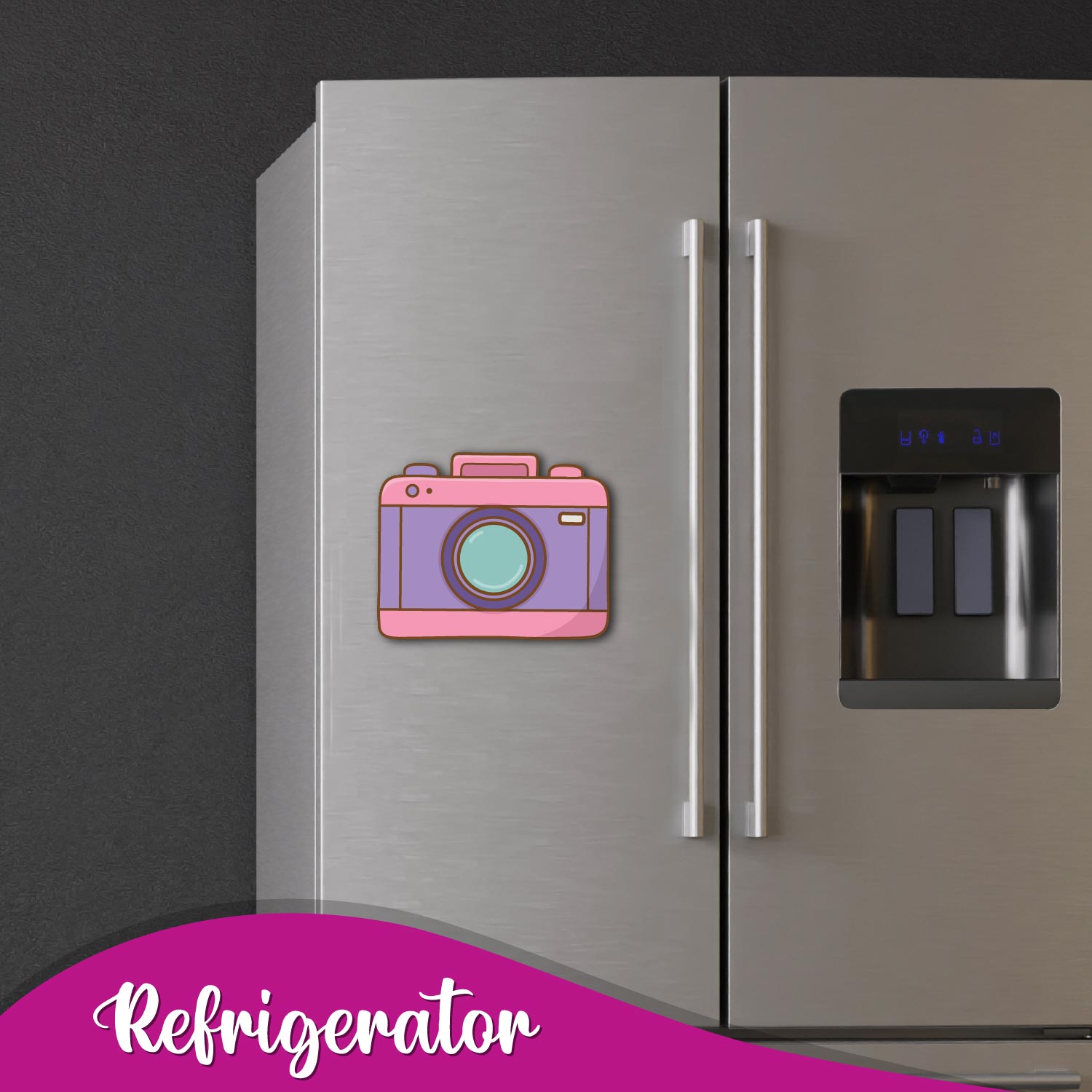 quirky Camera Pink collectible fridge magnet
