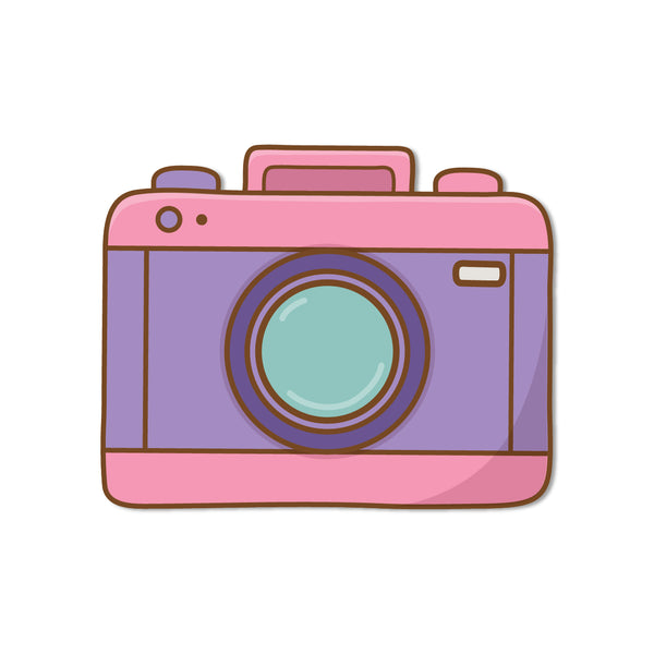 Camera (Pink) Wooden Fridge Magnet