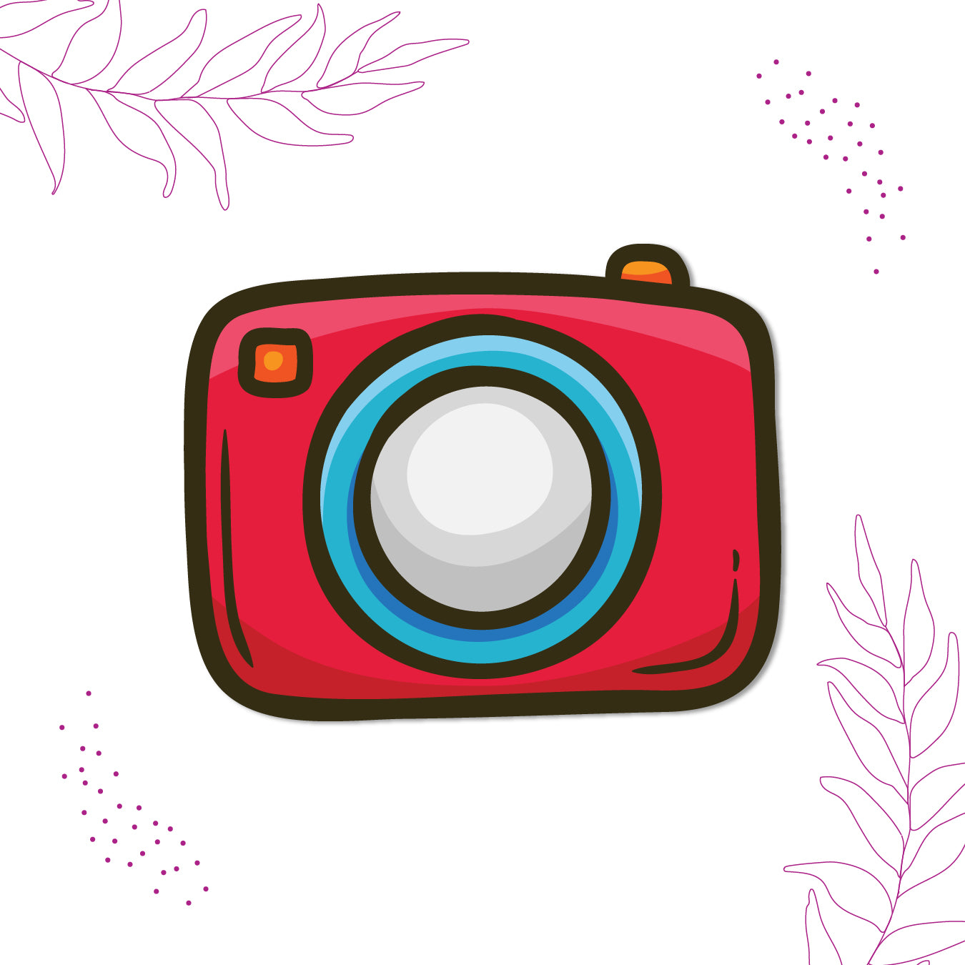 Camera Red design fridge magnet India
