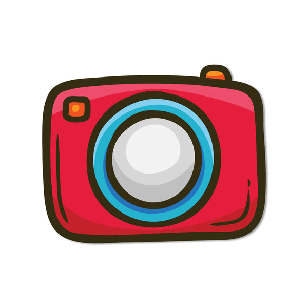 Camera (Red) Wooden Fridge Magnet