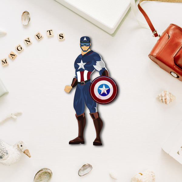 Captain America Wooden Fridge Magnet