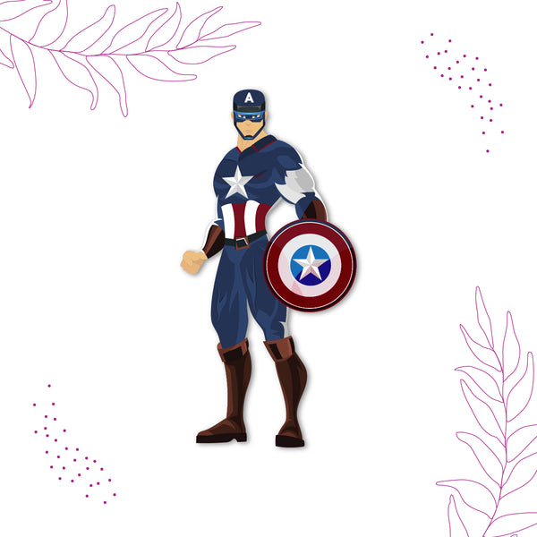 Captain America Wooden Fridge Magnet