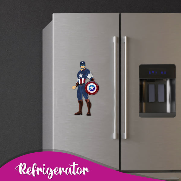 Captain America Wooden Fridge Magnet