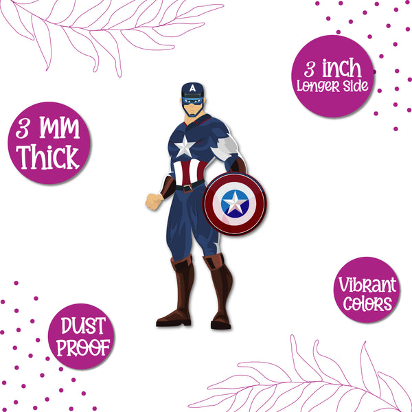 Captain America Wooden Fridge Magnet