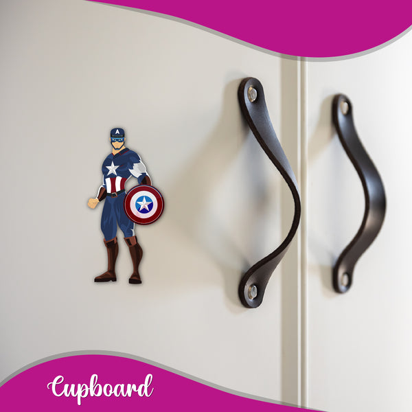 Captain America Wooden Fridge Magnet