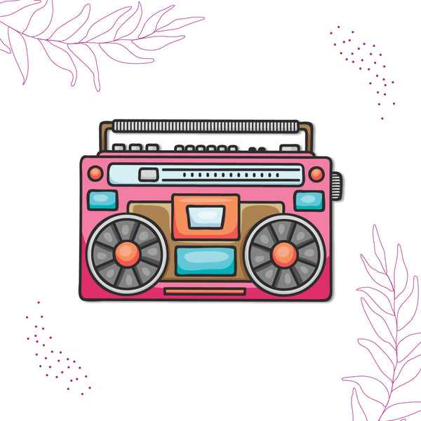 Cassette Player Wooden Fridge Magnet