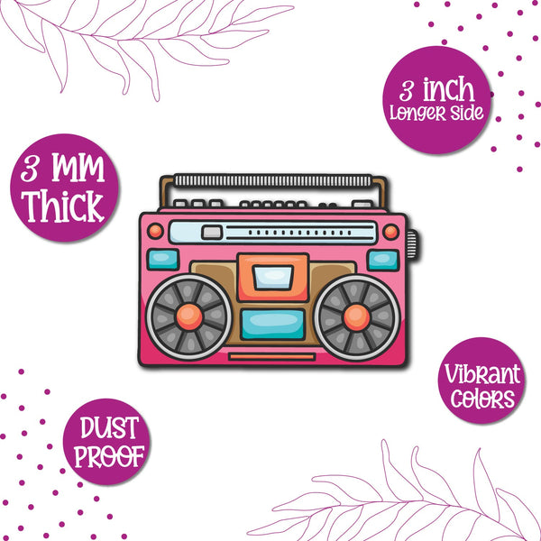 Cassette Player Wooden Fridge Magnet