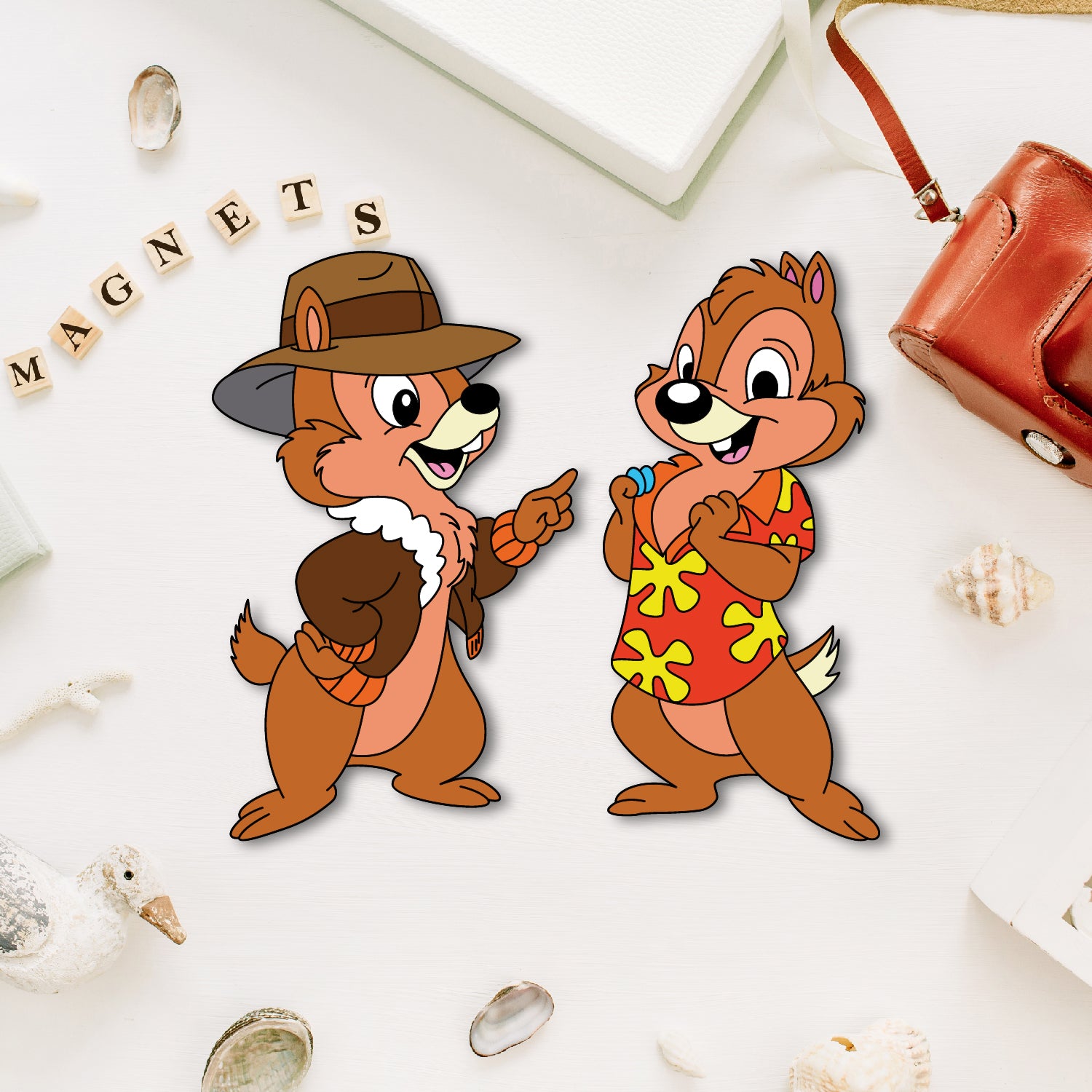 Chip & Dale Wooden Fridge Magnet