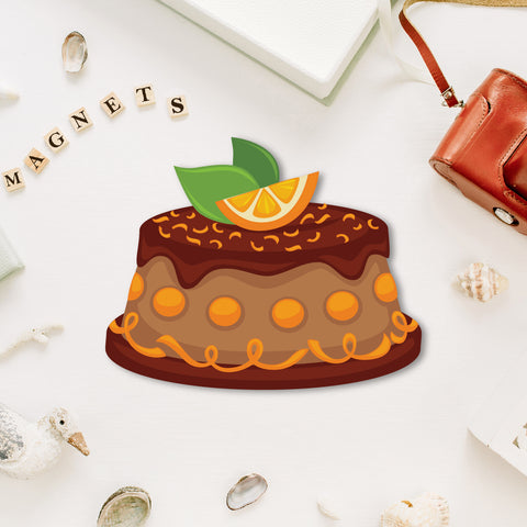 Chocolate Cake Wooden Fridge Magnet