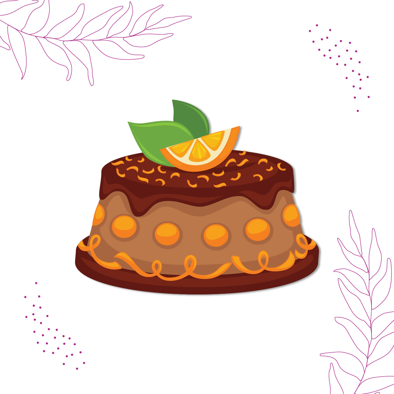 Cute chocolate cake fridge accessory