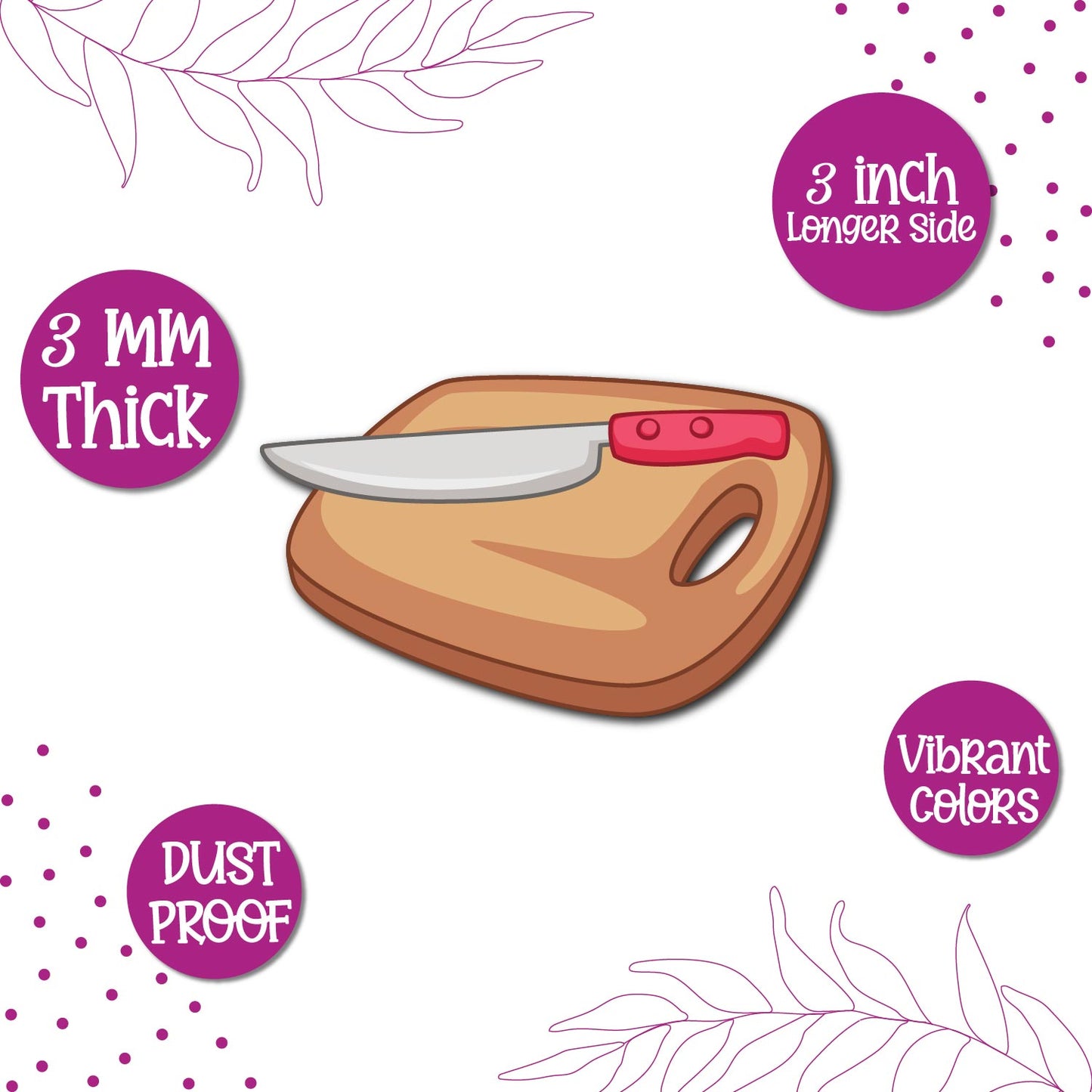 Chopping Board Wooden Fridge Magnet
