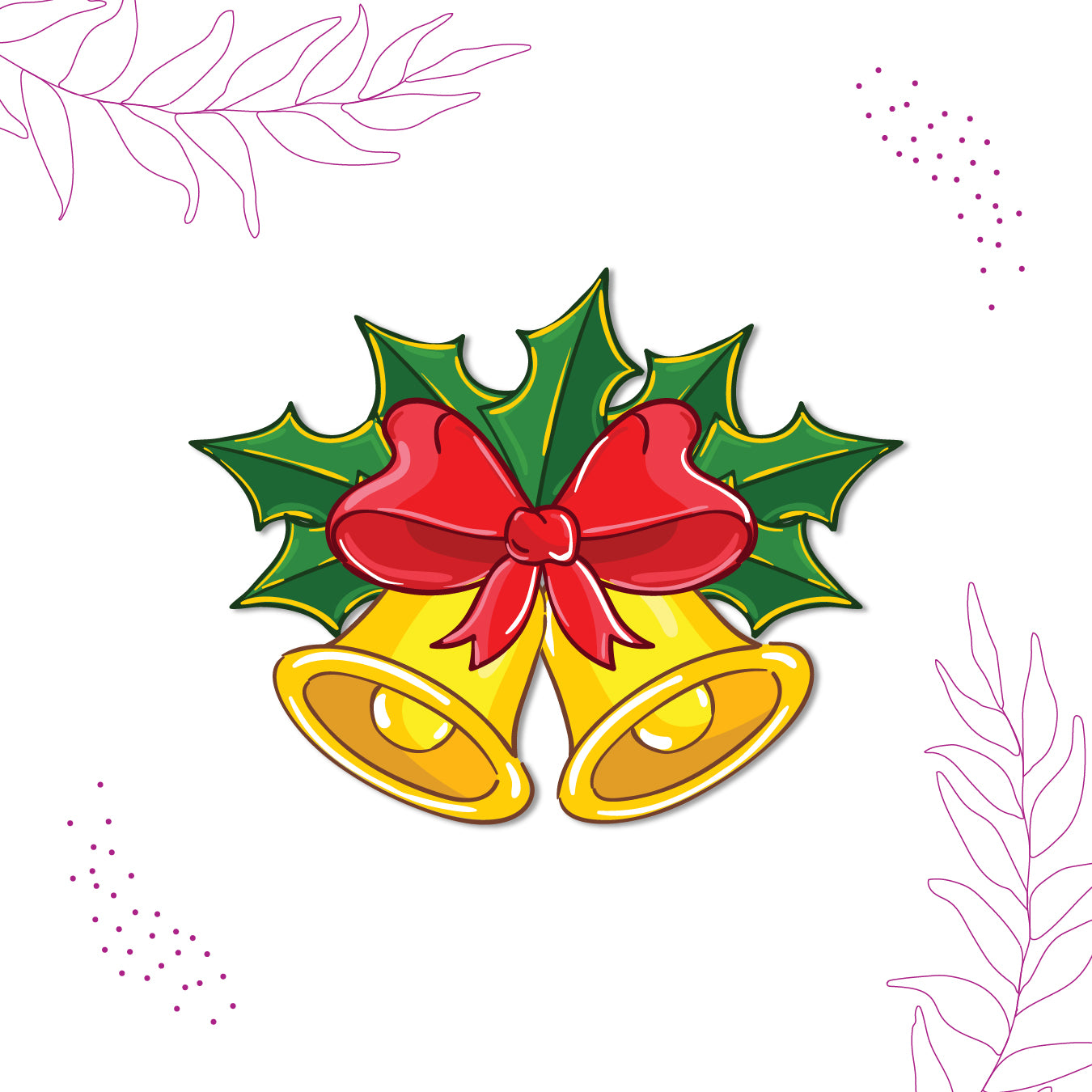 Durable laser-cut christmas bell fridge magnet perfect for holiday gifts