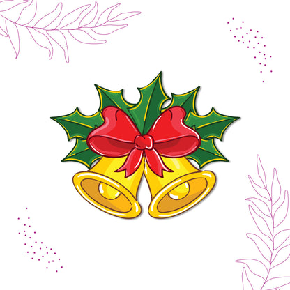 Durable laser-cut christmas bell fridge magnet perfect for holiday gifts