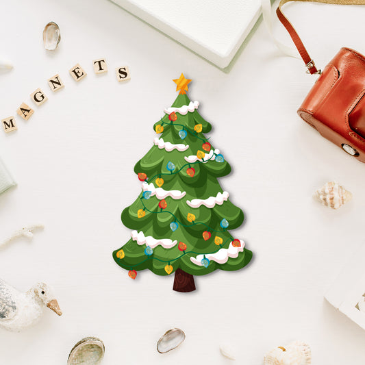 Premium wooden christmas tree fridge magnet handmade festive decor