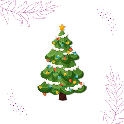 Durable laser-cut christmas tree fridge magnet perfect for holiday gifts