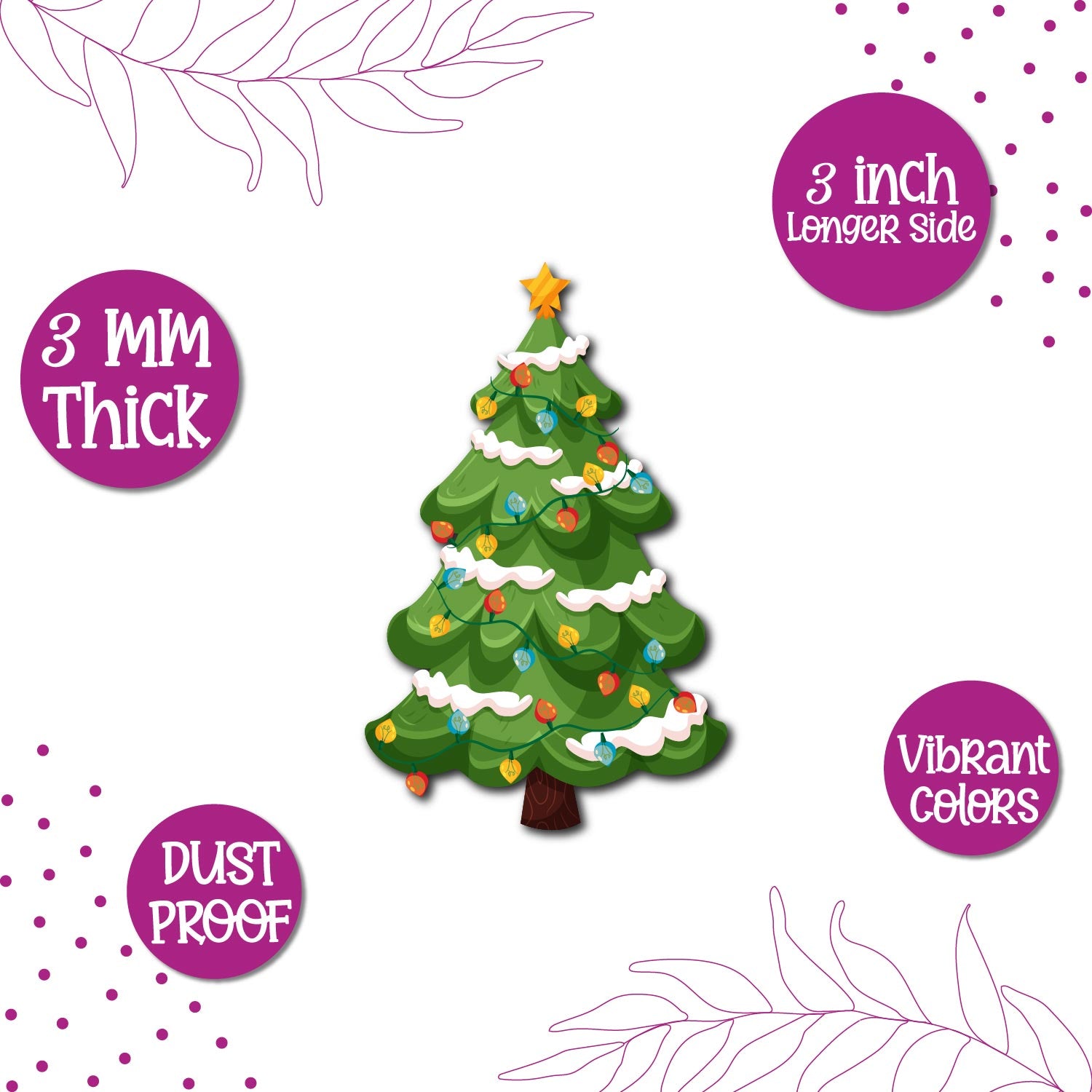 Handcrafted christmas tree fridge magnet with premium wooden finish