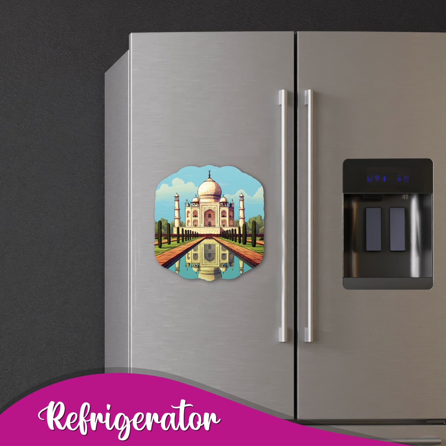 Agra Taj Mahal Wooden Fridge Magnet - Travel Souvenir & Gifting