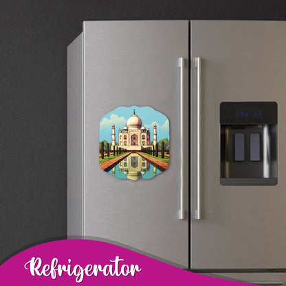 Agra Taj Mahal Wooden Fridge Magnet - Travel Souvenir & Gifting