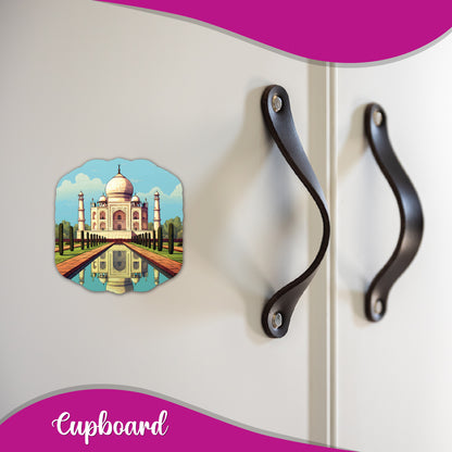 Agra Taj Mahal Wooden Fridge Magnet - Travel Souvenir & Gifting