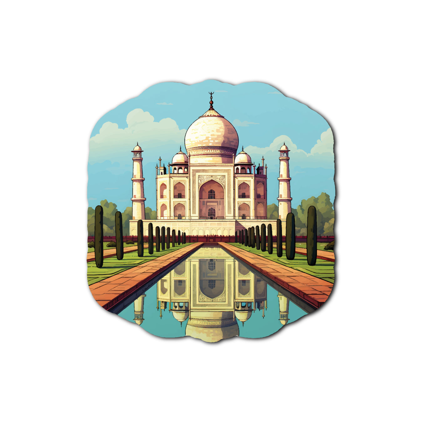 Agra Taj Mahal Wooden Fridge Magnet - Travel Souvenir & Gifting