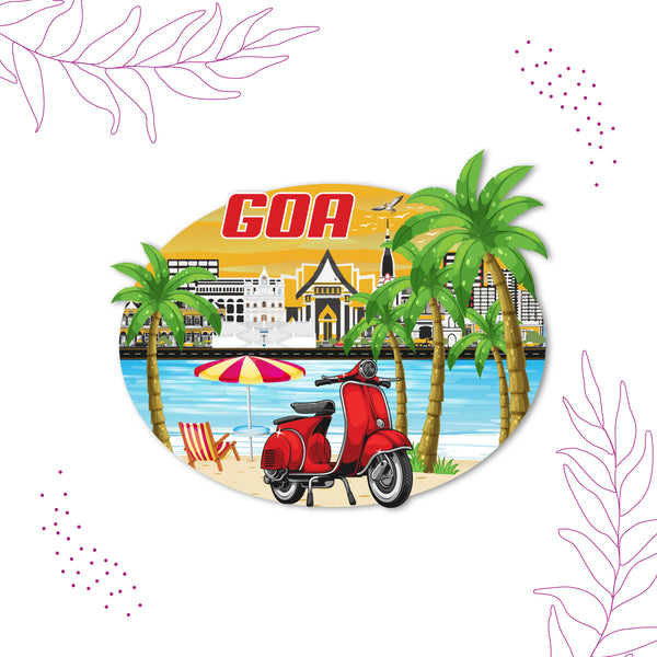 Goa Wooden Fridge Magnet