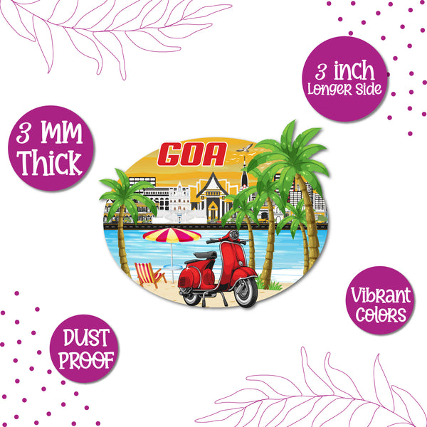 Goa Wooden Fridge Magnet
